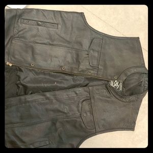 Event leather vest mens xxl new